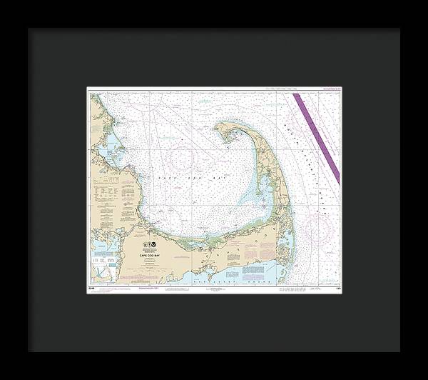 Nautical Chart-13246 Cape Cod Bay - Framed Print