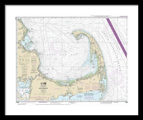 Nautical Chart-13246 Cape Cod Bay - Framed Print