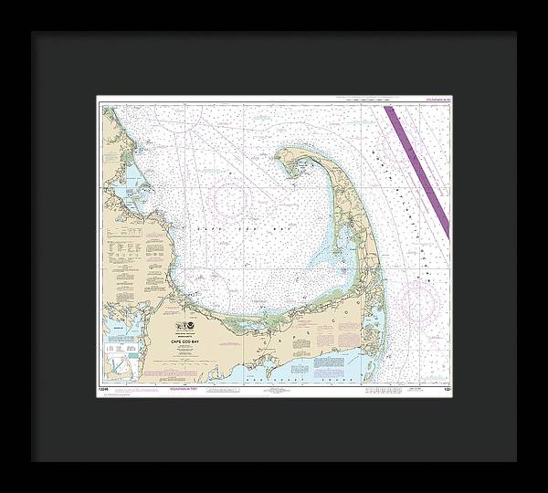 Nautical Chart-13246 Cape Cod Bay - Framed Print