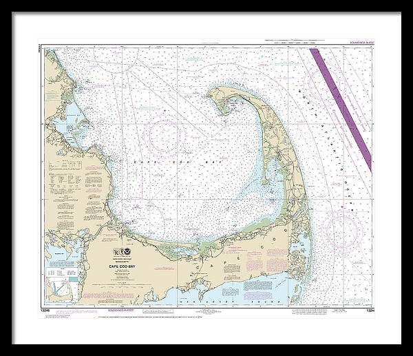 Nautical Chart-13246 Cape Cod Bay - Framed Print