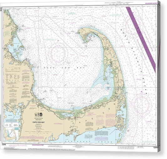 Nautical Chart-13246 Cape Cod Bay  Acrylic Print