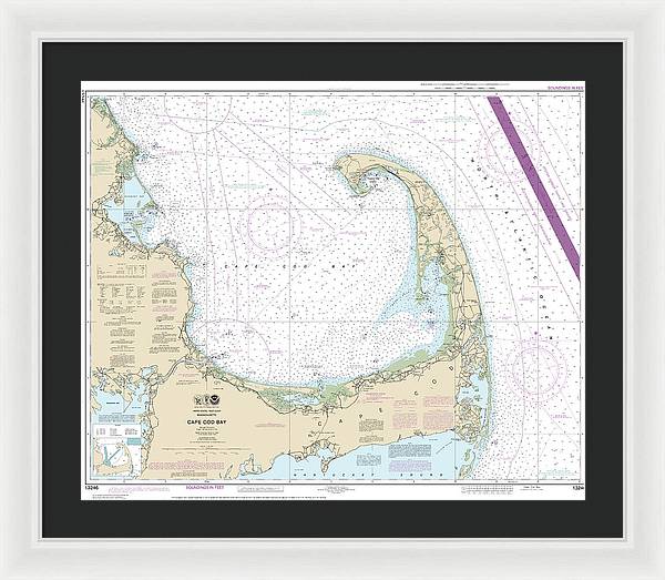 Nautical Chart-13246 Cape Cod Bay - Framed Print