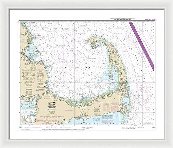 Nautical Chart-13246 Cape Cod Bay - Framed Print