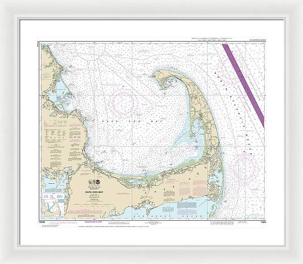 Nautical Chart-13246 Cape Cod Bay - Framed Print