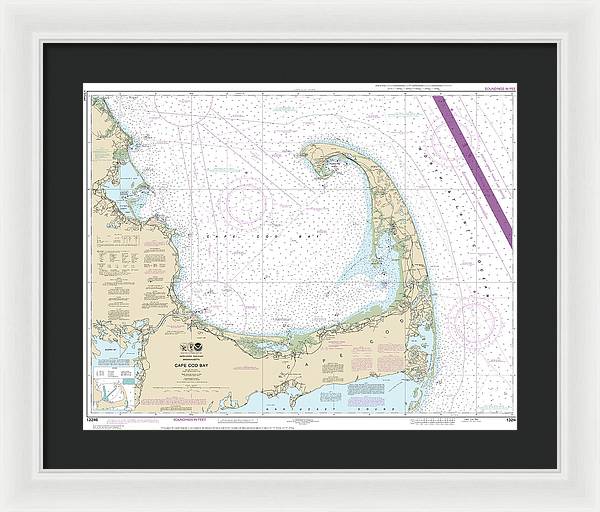 Nautical Chart-13246 Cape Cod Bay - Framed Print