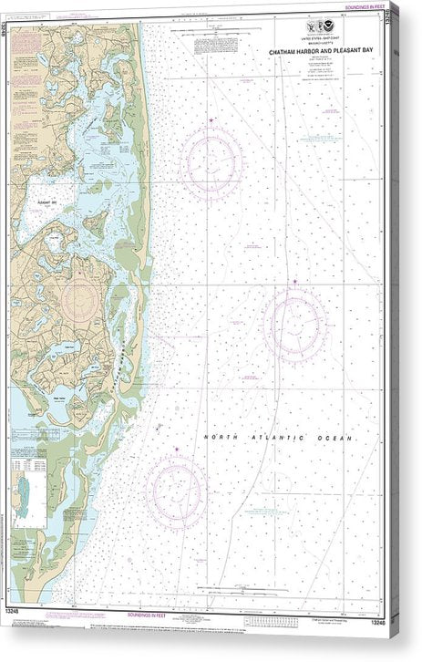 Nautical Chart-13248 Chatham Harbor-Pleasant Bay  Acrylic Print