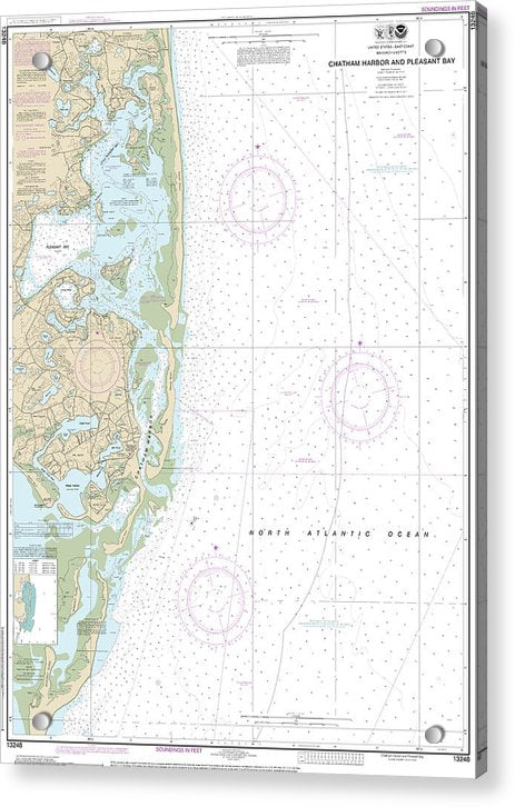 Nautical Chart-13248 Chatham Harbor-pleasant Bay - Acrylic Print