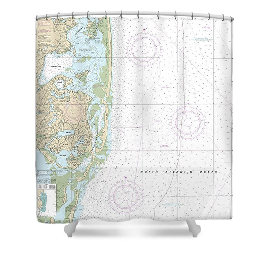 Nautical Chart 13248 Chatham Harbor Pleasant Bay Shower Curtain