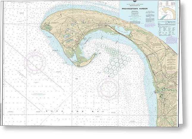 Nautical Chart-13249 Provincetown Harbor - Greeting Card