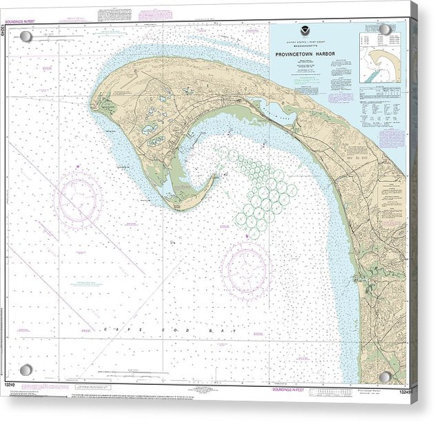 Nautical Chart-13249 Provincetown Harbor - Acrylic Print