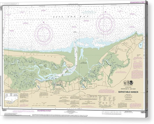 Nautical Chart-13251 Barnstable Harbor  Acrylic Print