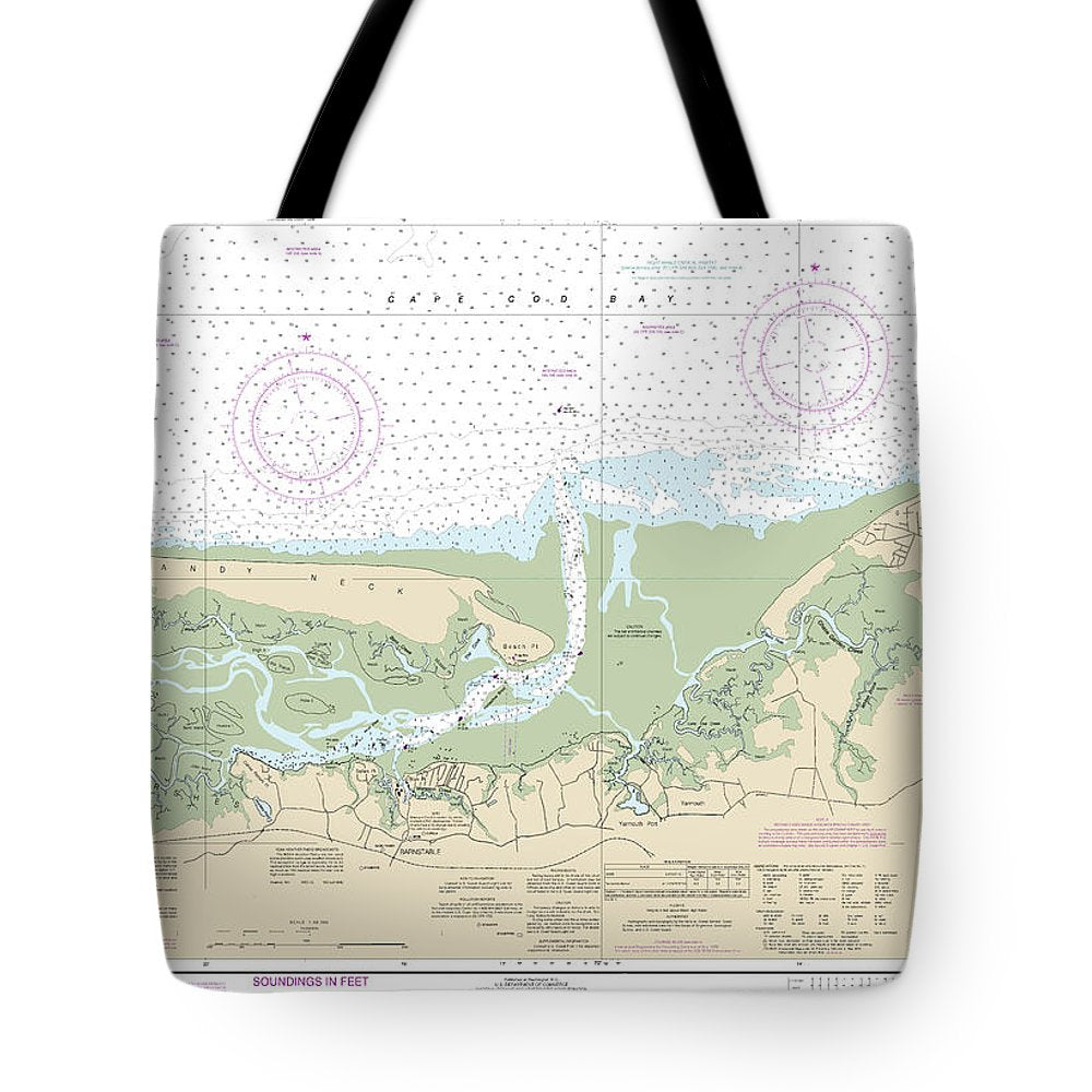 Nautical Chart-13251 Barnstable Harbor - Tote Bag