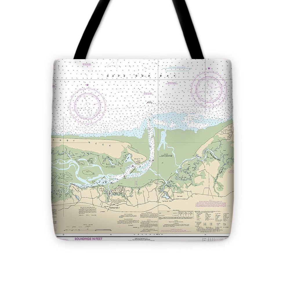 Nautical Chart-13251 Barnstable Harbor - Tote Bag