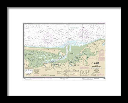 Nautical Chart-13251 Barnstable Harbor - Framed Print