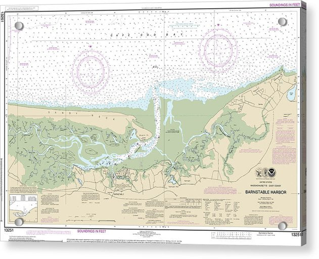 Nautical Chart-13251 Barnstable Harbor - Acrylic Print