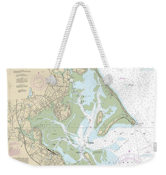 Nautical Chart-13253 Harbors-plymouth, Kingston-duxbury, Green Harbor - Weekender Tote Bag