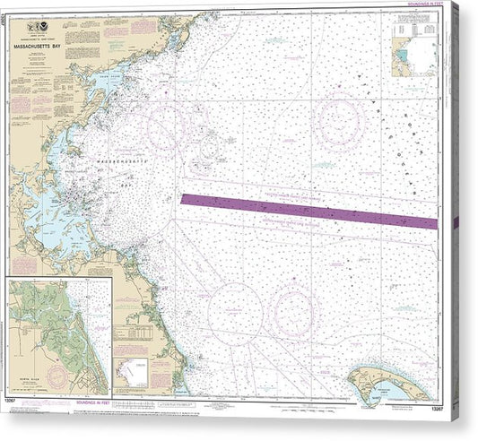 Nautical Chart-13267 Massachusetts Bay, North River  Acrylic Print