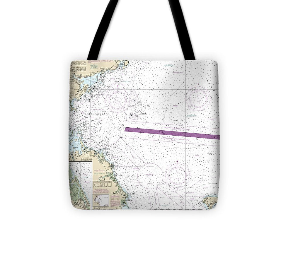 Nautical Chart 13267 Massachusetts Bay, North River Tote Bag