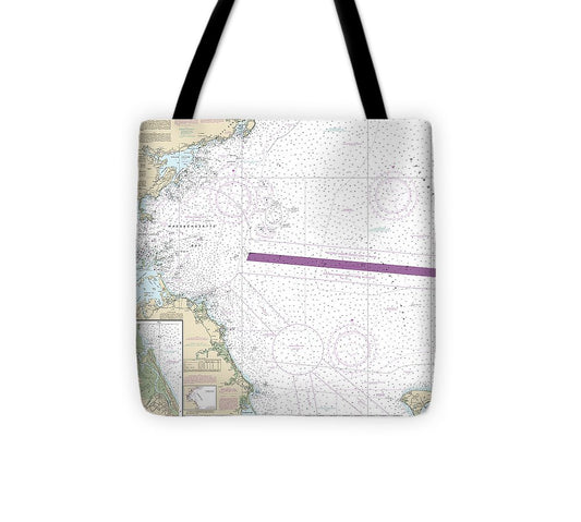 Nautical Chart 13267 Massachusetts Bay, North River Tote Bag