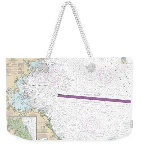 Nautical Chart-13267 Massachusetts Bay, North River - Weekender Tote Bag