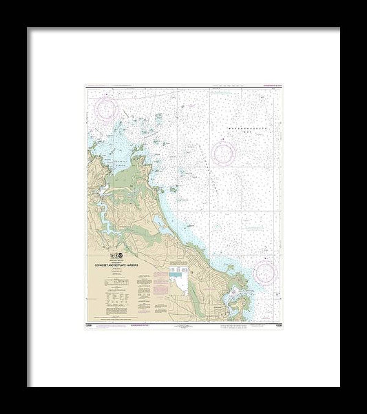 Nautical Chart-13269 Cohasset-scituate Harbors - Framed Print