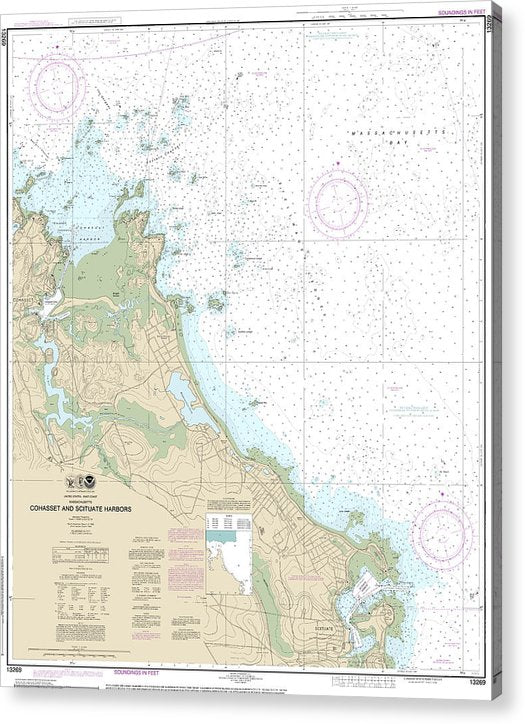 Nautical Chart-13269 Cohasset-Scituate Harbors  Acrylic Print