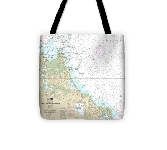 Nautical Chart 13269 Cohasset Scituate Harbors Tote Bag