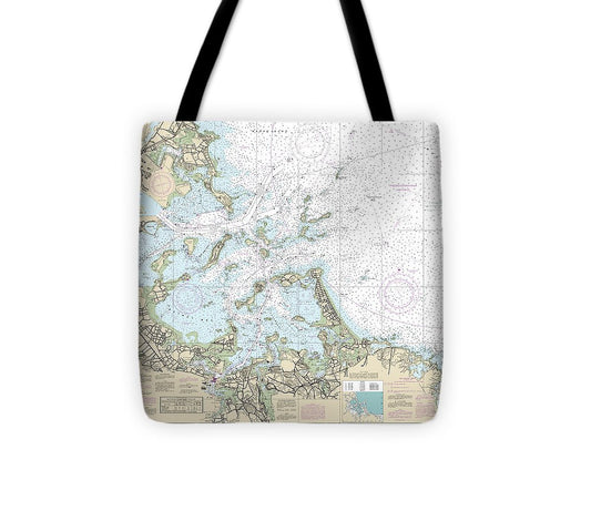 Nautical Chart 13270 Boston Harbor Tote Bag