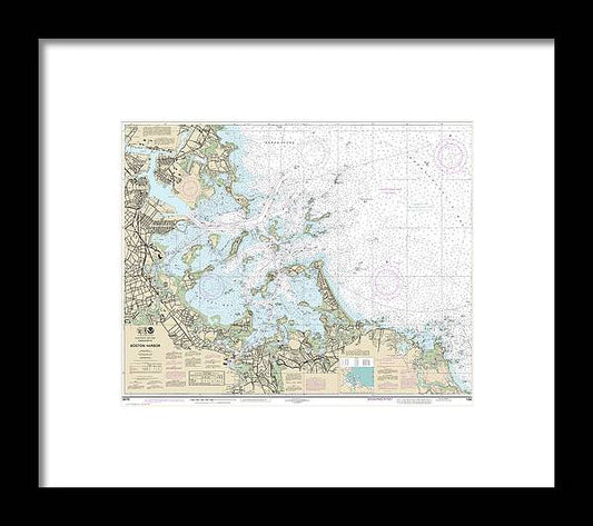Nautical Chart-13270 Boston Harbor - Framed Print