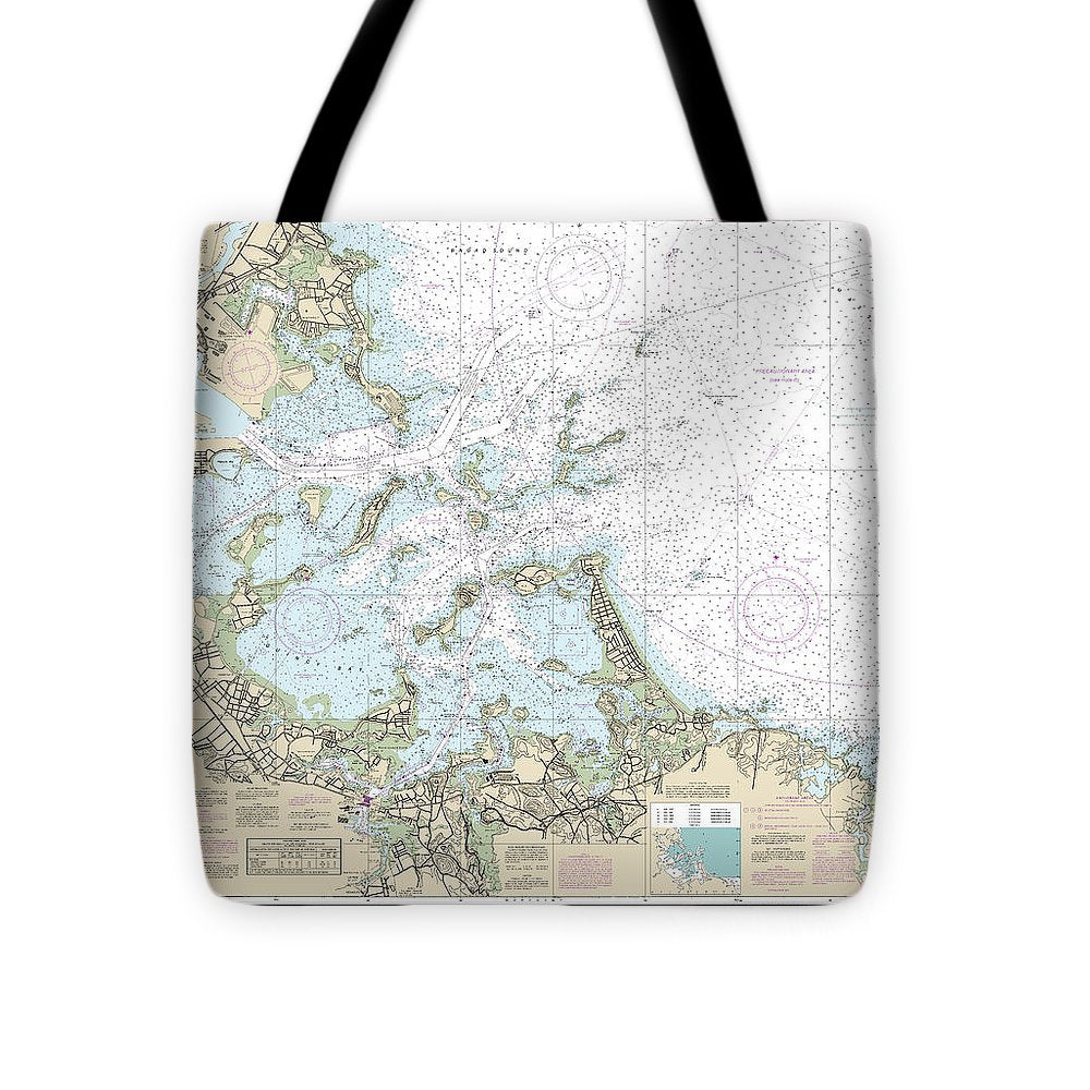 Nautical Chart-13270 Boston Harbor - Tote Bag