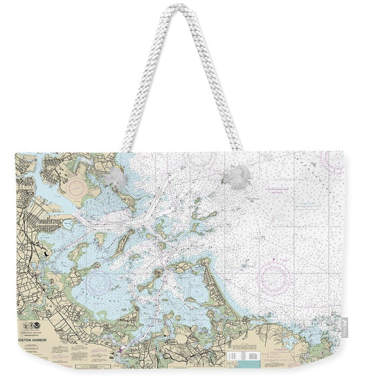Nautical Chart-13270 Boston Harbor - Weekender Tote Bag