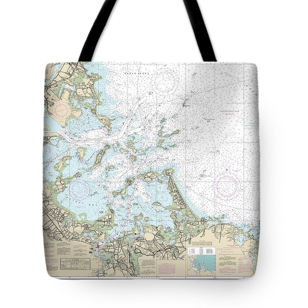 Nautical Chart-13270 Boston Harbor - Tote Bag