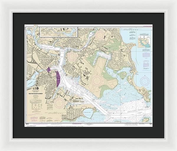 Nautical Chart-13272 Boston Inner Harbor - Framed Print