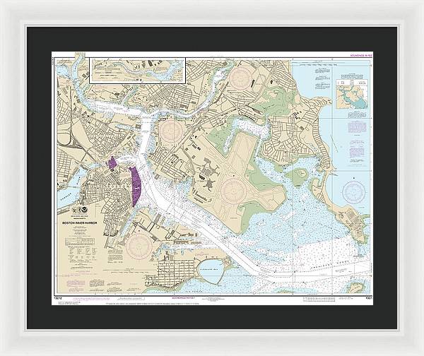 Nautical Chart-13272 Boston Inner Harbor - Framed Print