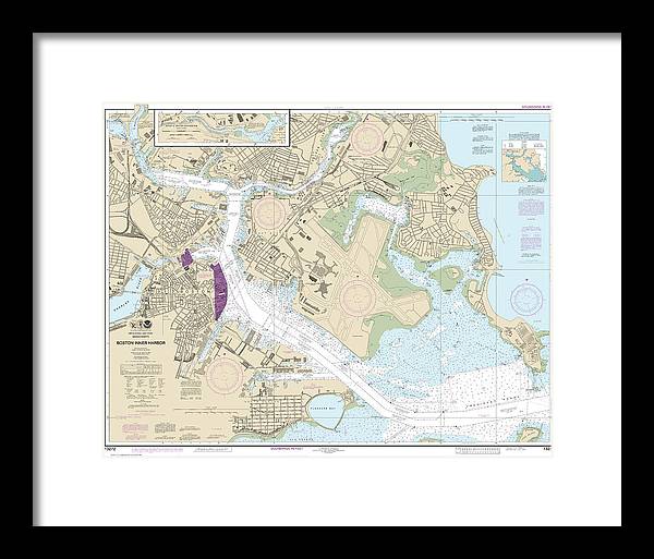 Nautical Chart-13272 Boston Inner Harbor - Framed Print