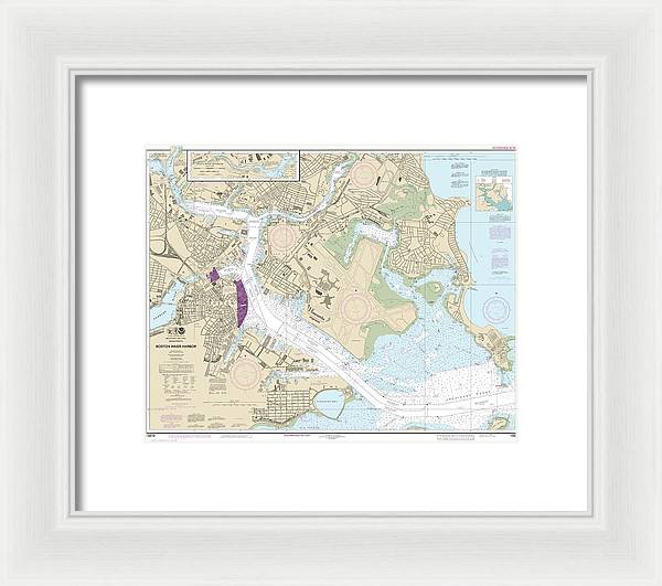 Nautical Chart-13272 Boston Inner Harbor - Framed Print