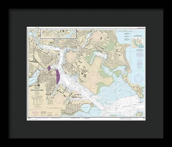 Nautical Chart-13272 Boston Inner Harbor - Framed Print