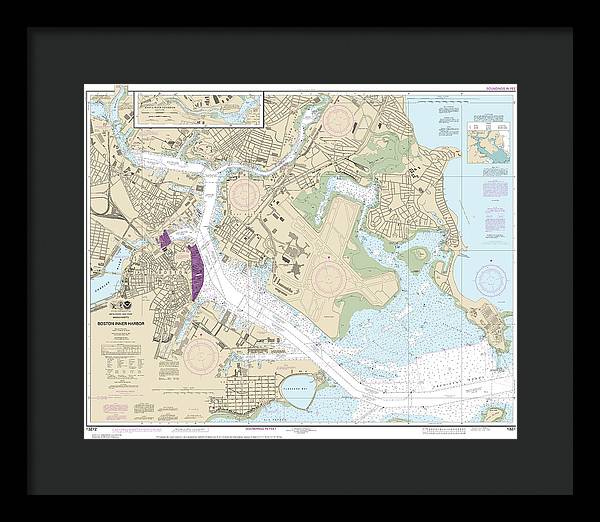 Nautical Chart-13272 Boston Inner Harbor - Framed Print