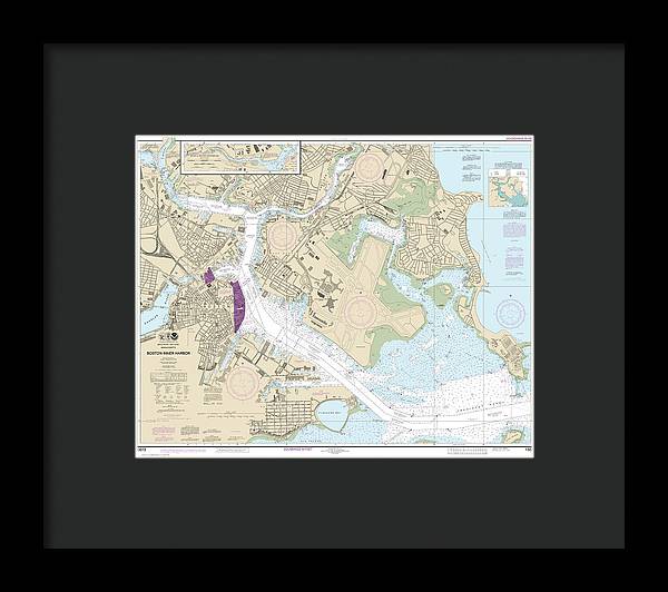 Nautical Chart-13272 Boston Inner Harbor - Framed Print