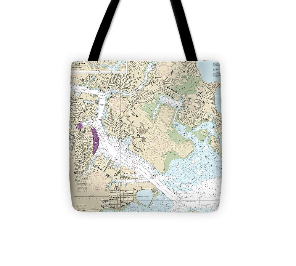 Nautical Chart 13272 Boston Inner Harbor Tote Bag