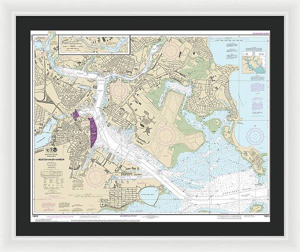 Nautical Chart-13272 Boston Inner Harbor - Framed Print