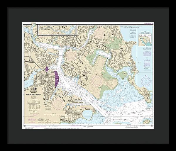 Nautical Chart-13272 Boston Inner Harbor - Framed Print