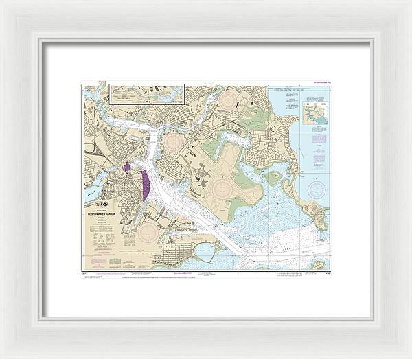 Nautical Chart-13272 Boston Inner Harbor - Framed Print