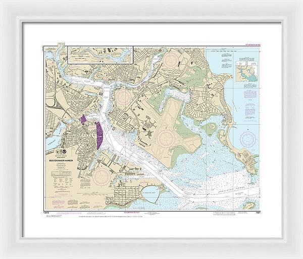 Nautical Chart-13272 Boston Inner Harbor - Framed Print