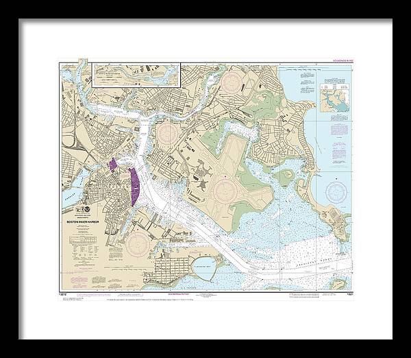 Nautical Chart-13272 Boston Inner Harbor - Framed Print