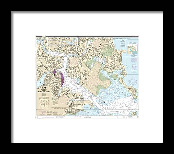 A beuatiful Framed Print of the Nautical Chart-13272 Boston Inner Harbor by SeaKoast