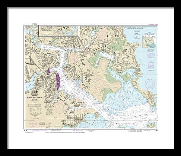 Nautical Chart-13272 Boston Inner Harbor - Framed Print