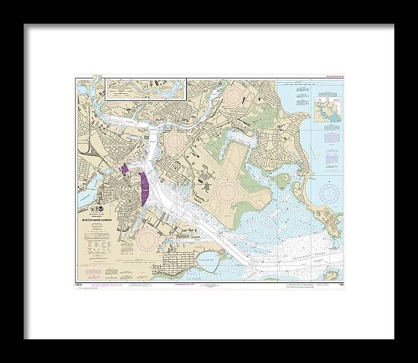 Nautical Chart-13272 Boston Inner Harbor - Framed Print