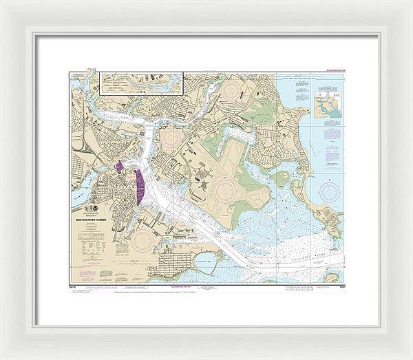 Nautical Chart-13272 Boston Inner Harbor - Framed Print