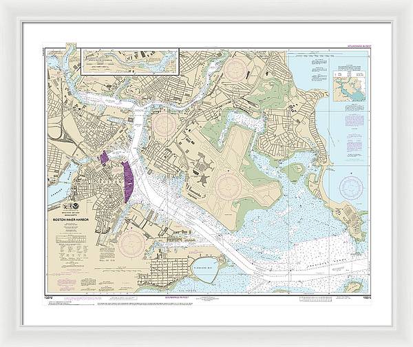 Nautical Chart-13272 Boston Inner Harbor - Framed Print